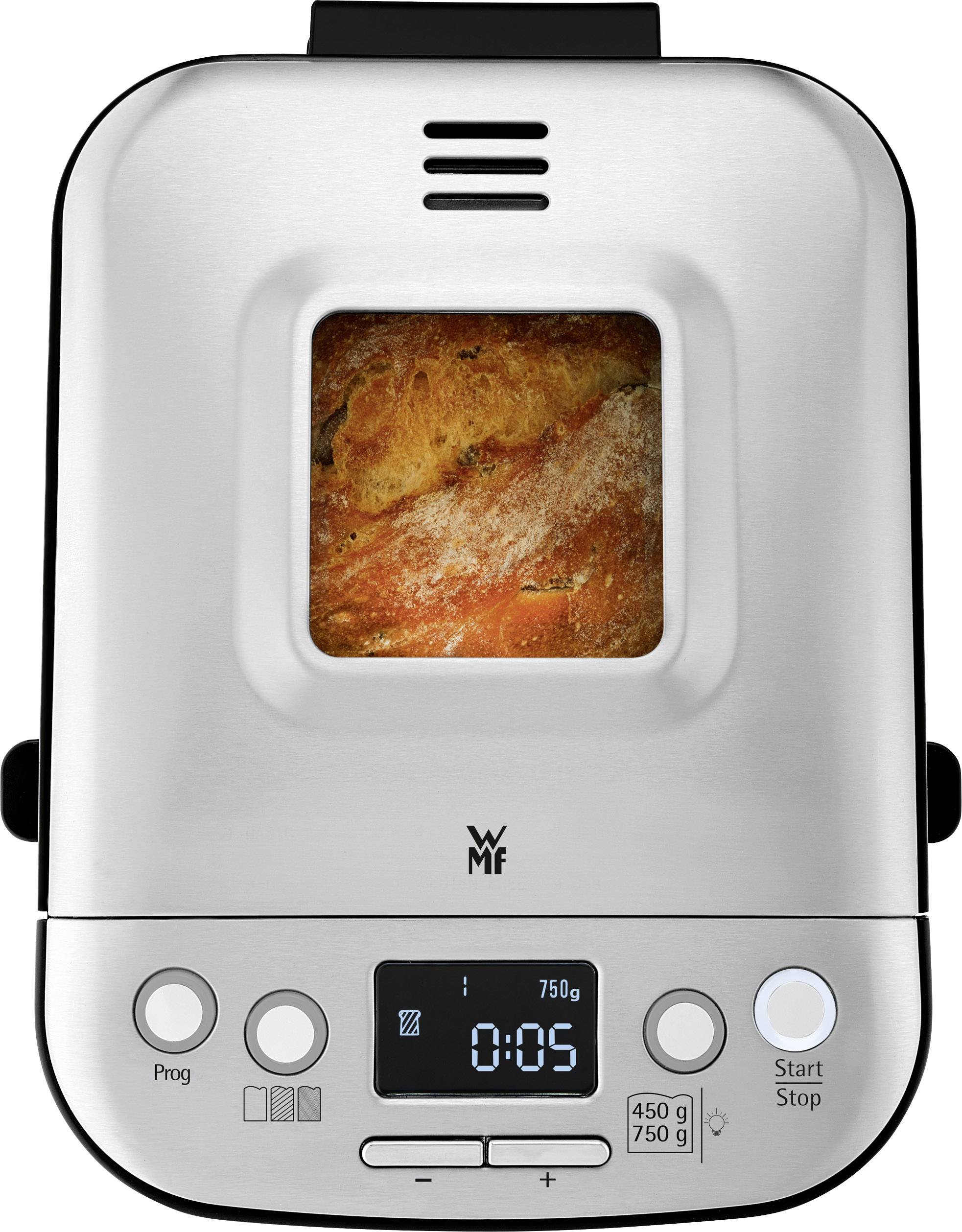 WMF KULT X Brotbackautomat mit Display, Timerfunktion 750 g Edelstahl (glänzend)