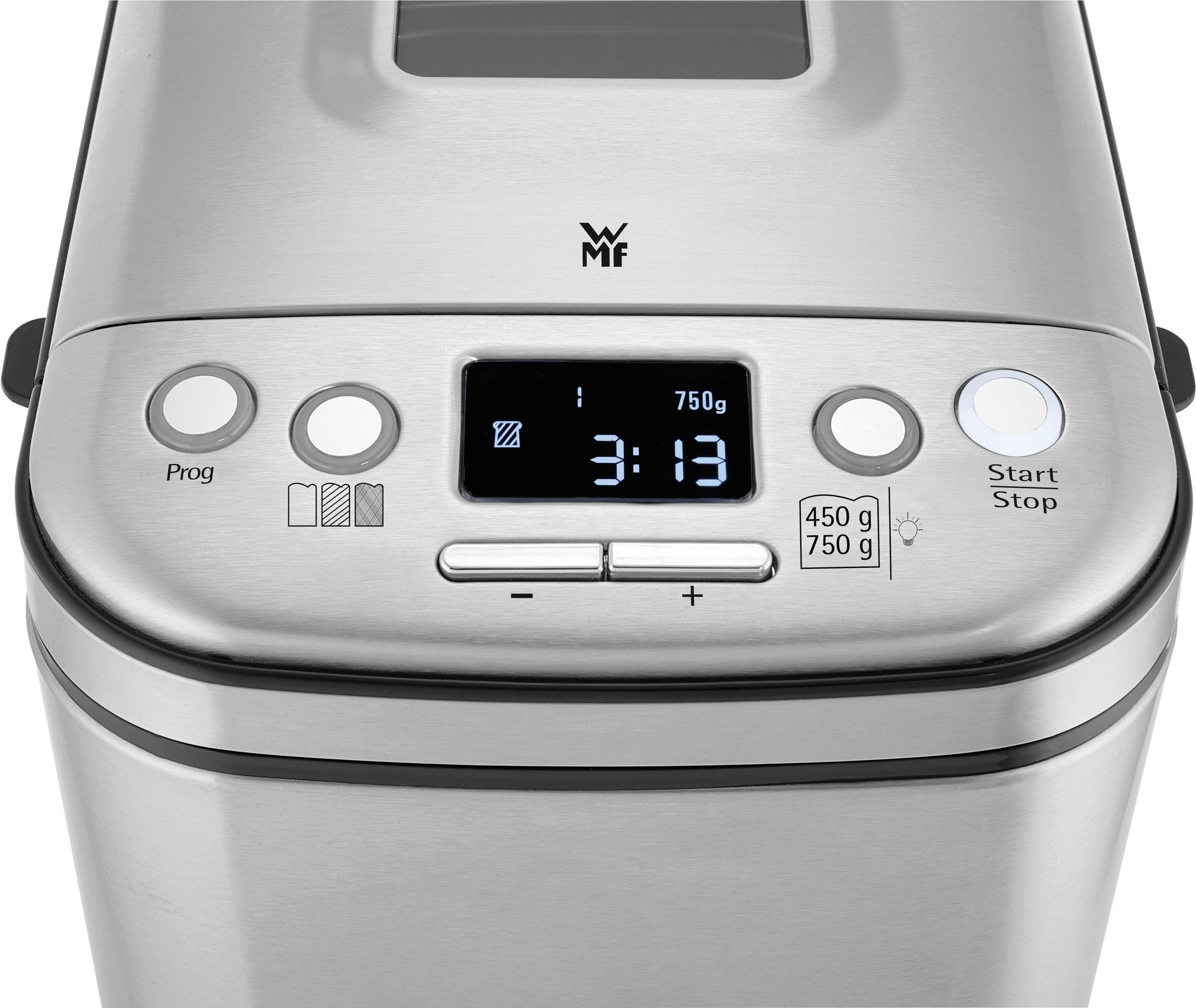WMF KULT X Brotbackautomat mit Display, Timerfunktion 750 g Edelstahl (glänzend)