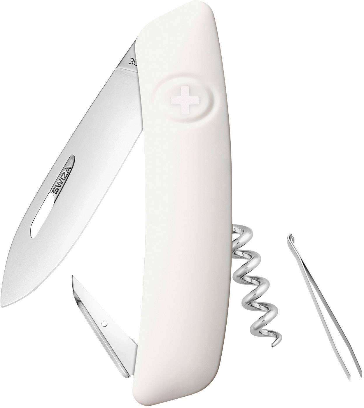 SWIZA D01 KNI.0010.1020 Schweizer Taschenmesser mit Soft-Touch Anzahl Funktionen 6 Weiß
