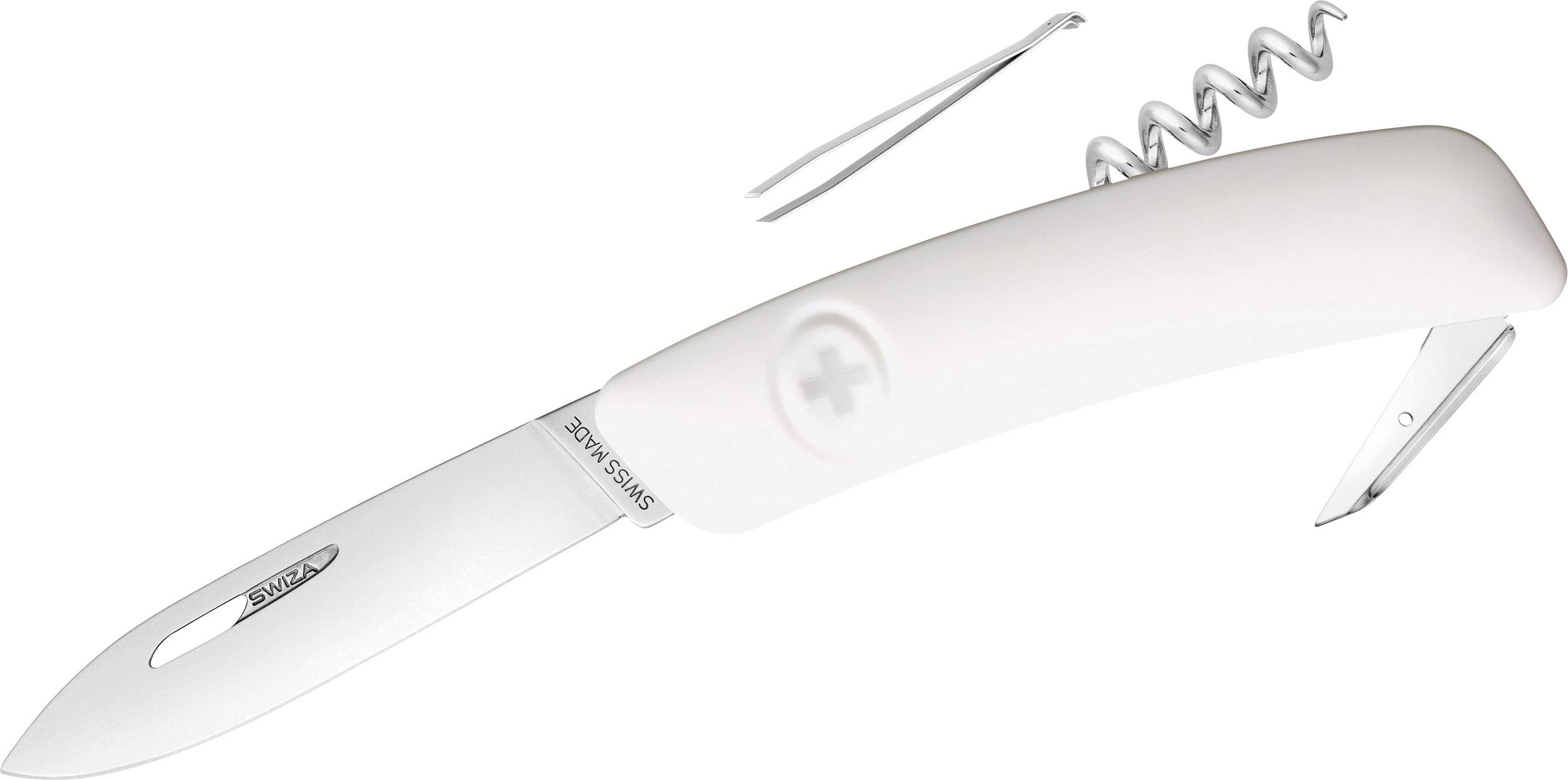 SWIZA D01 KNI.0010.1020 Schweizer Taschenmesser mit Soft-Touch Anzahl Funktionen 6 Weiß