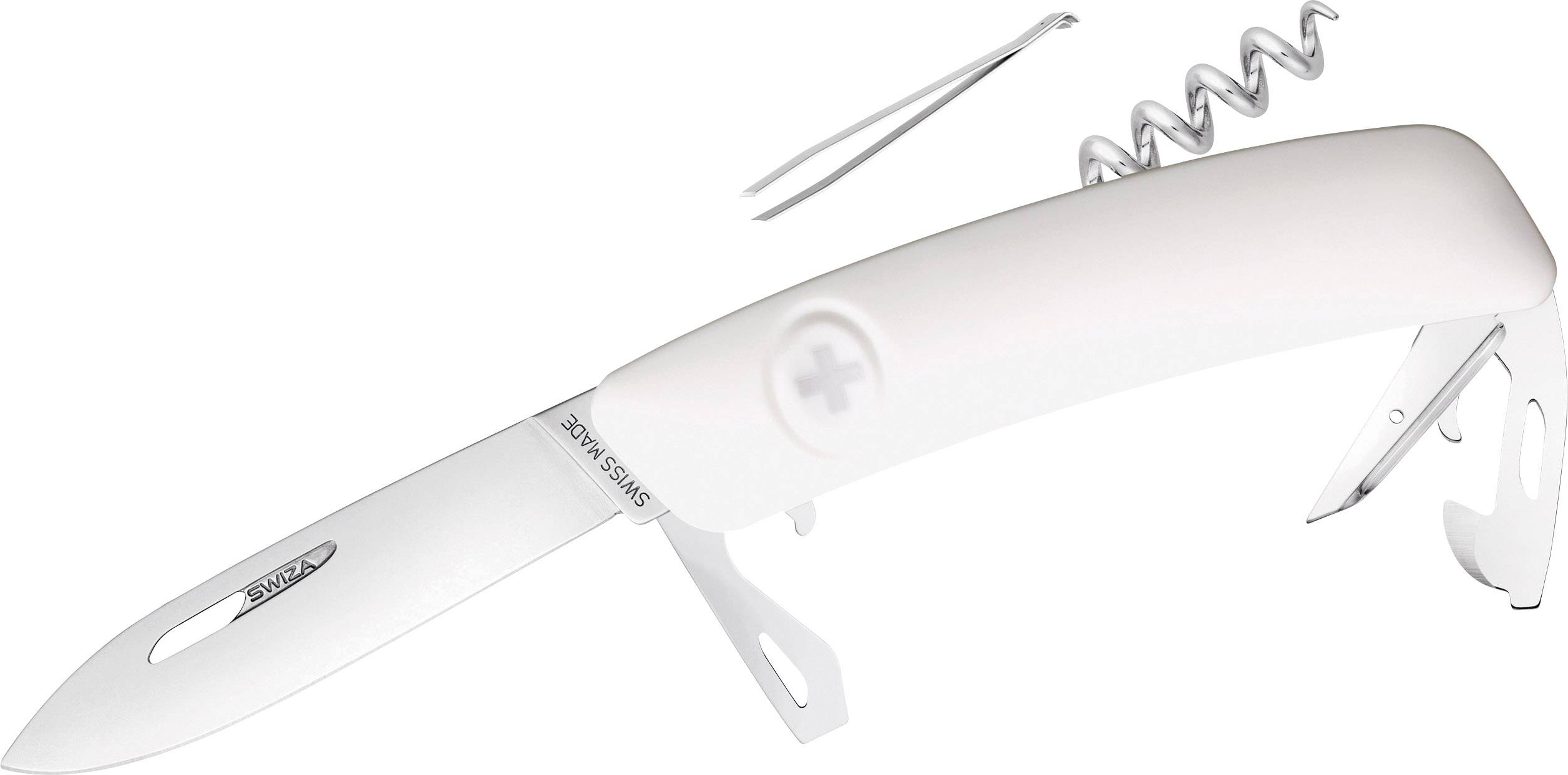 SWIZA D03 KNI.0030.1020 Schweizer Taschenmesser mit Soft-Touch Anzahl Funktionen 11 Weiß