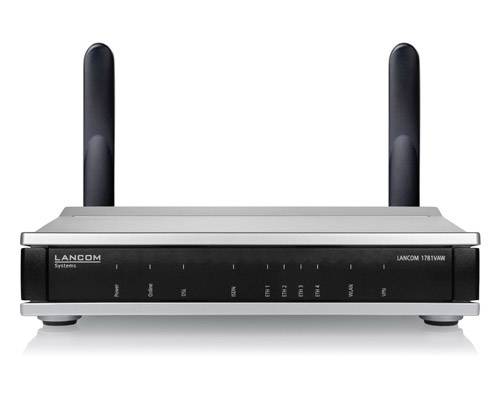 Lancom Systems 1781VAW (All-IP, EU, over ISDN) WLAN Router mit Modem Integriertes Modem: VDSL, ADSL2+ 2.4 GHz 300 MBit/s
