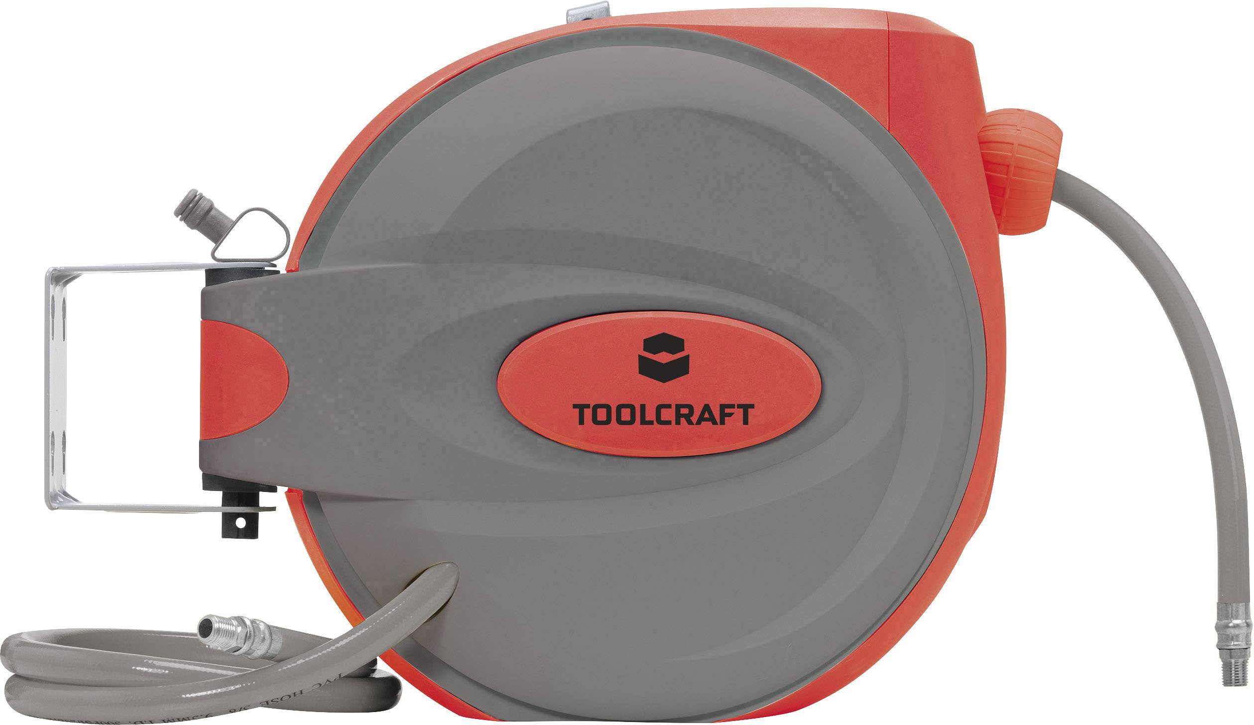 TOOLCRAFT TC-AHR 9 Druckluft-Schlauchaufroller 9m 7 bar Wandbefestigung