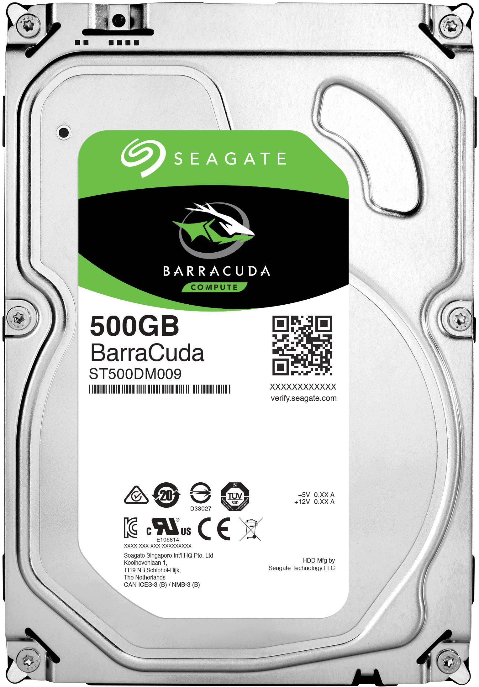 Seagate BarraCuda® 500 GB Interne Festplatte 8.9 cm (3.5 Zoll) SATA III ST500DM009 Bulk