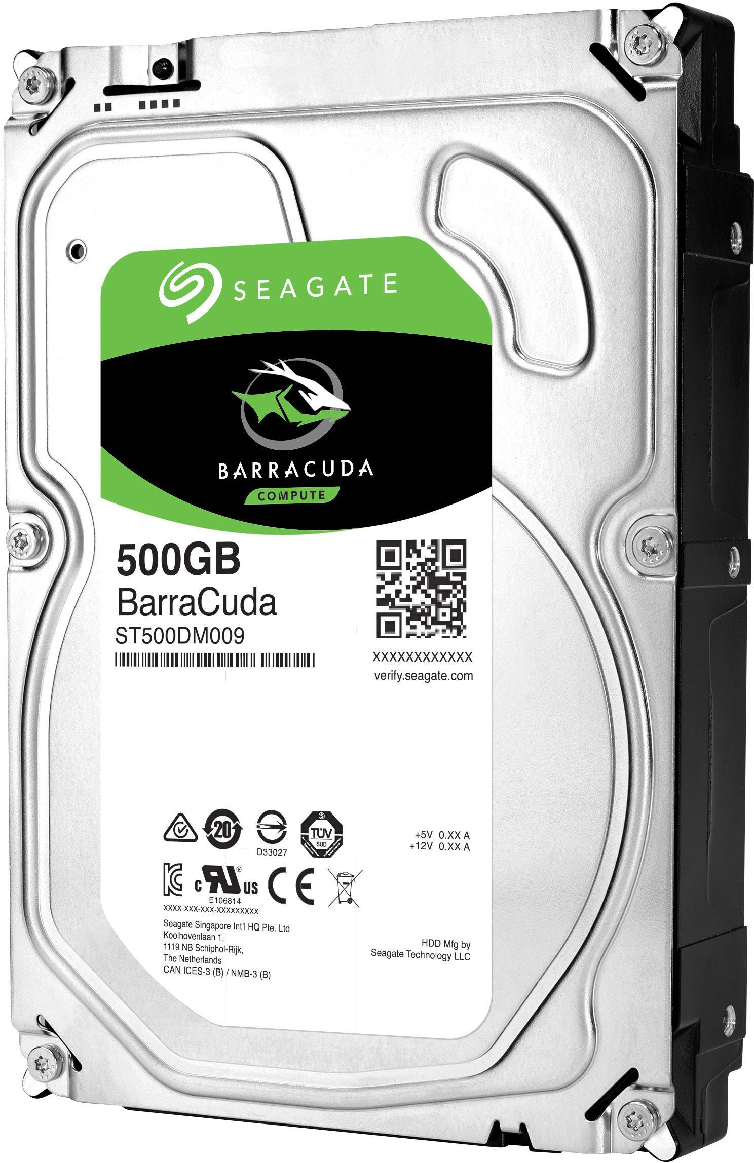 Seagate BarraCuda® 500GB Interne Festplatte 8.9cm (3.5 Zoll) SATA III ST500DM009 Bulk