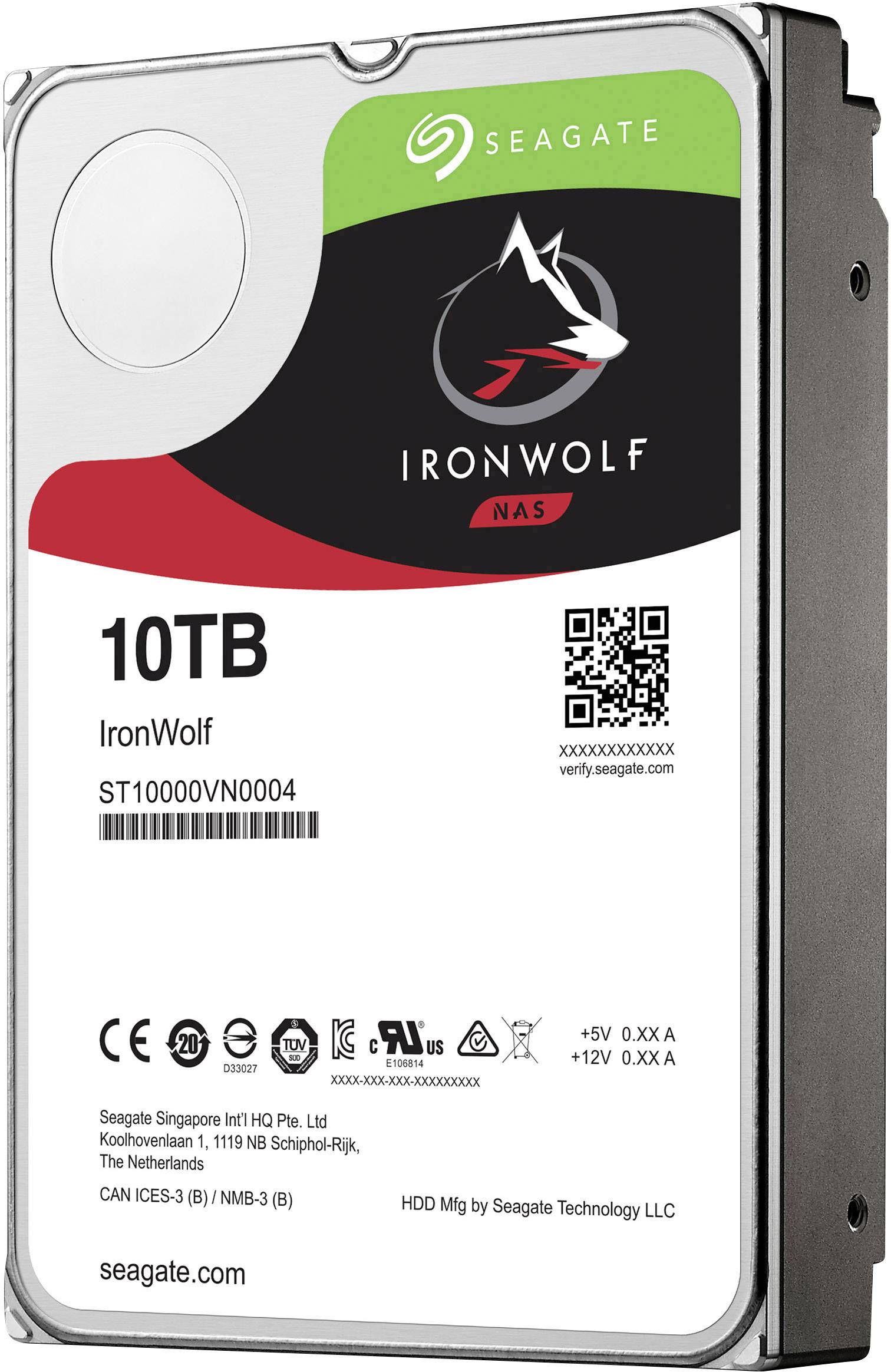 Seagate ST10000VN0004 Interne Festplatte 8.9cm (3.5 Zoll) 10TB IronWolf™ Bulk SATA III CMR