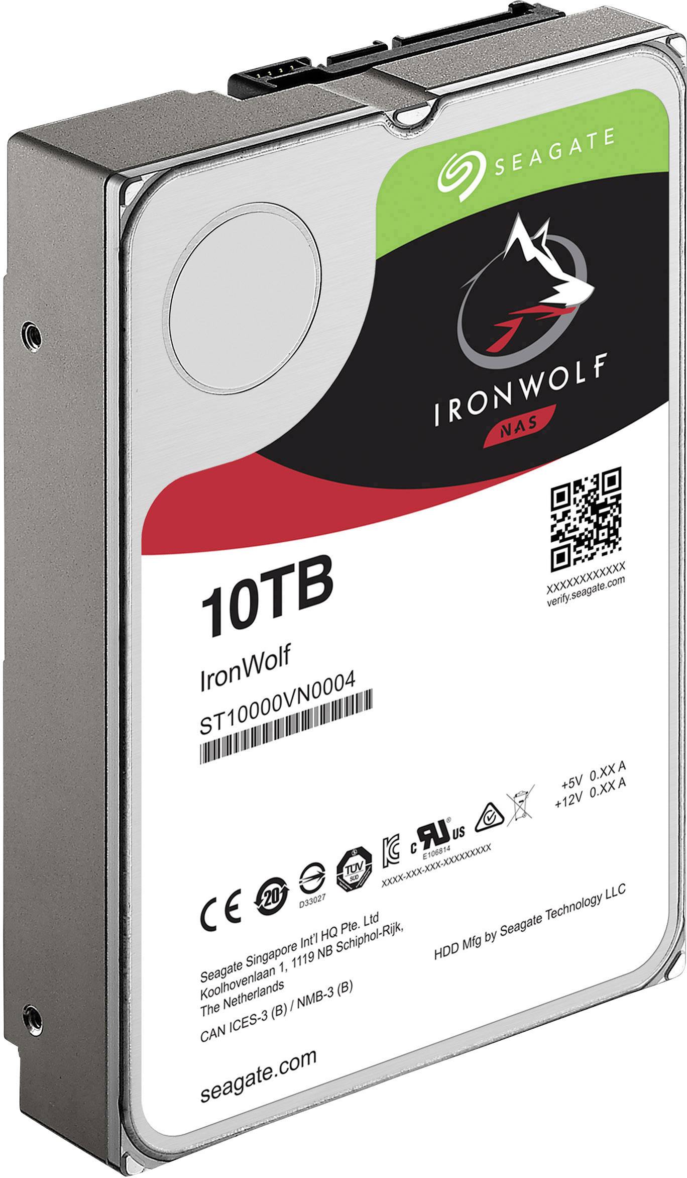 Seagate ST10000VN0004 Interne Festplatte 8.9cm (3.5 Zoll) 10TB IronWolf™ Bulk SATA III CMR