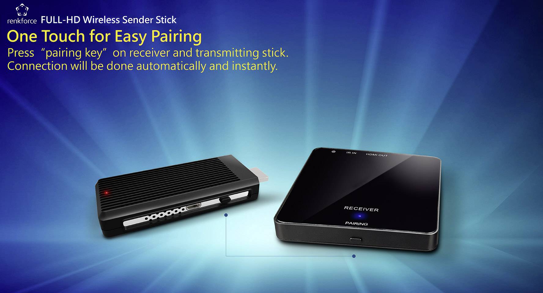 Renkforce RF-HDFS-01 HDMI-Funkübertragung (Set) 30m 5GHz 1920 x 1080 Pixel