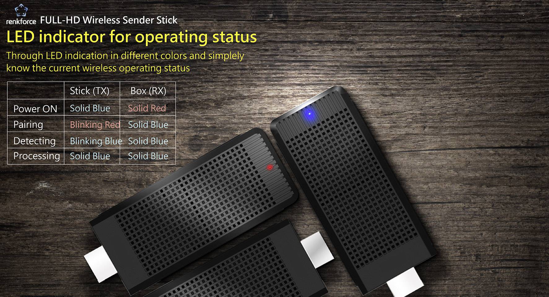 Renkforce RF-HDFS-01 HDMI-Funkübertragung (Set) 30m 5GHz 1920 x 1080 Pixel