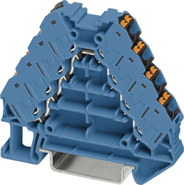 Blauer elektrischer Leitungsverbinder in Pyramidengestalt, geeignet zur Verbindung mehrerer elektrischer Drähte.