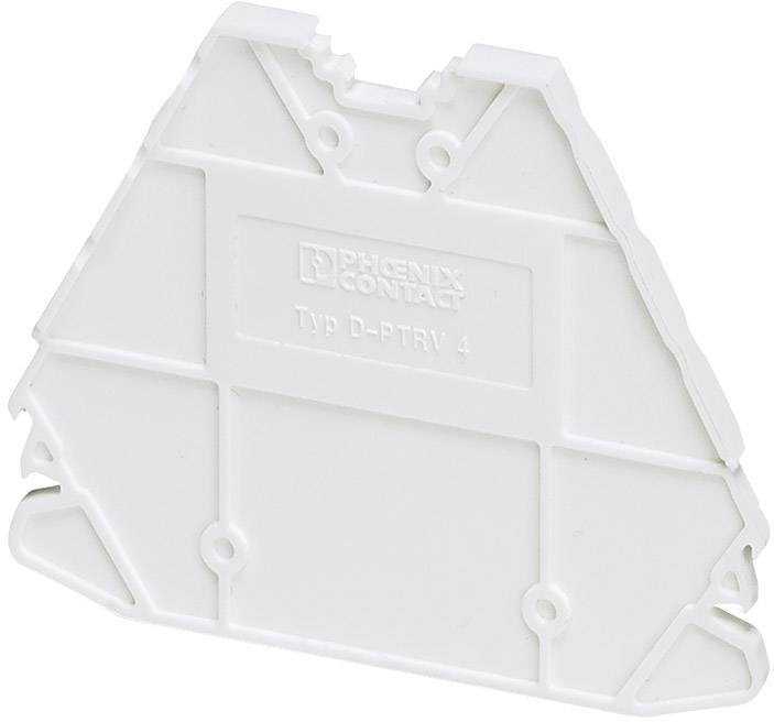 Weißes elektrisches Bauteil, seitliche Ansicht. Rectanguläre Form, Beschriftung 'Typ D-PTRY 4'. Funktion oder Kontext nicht sichtbar.