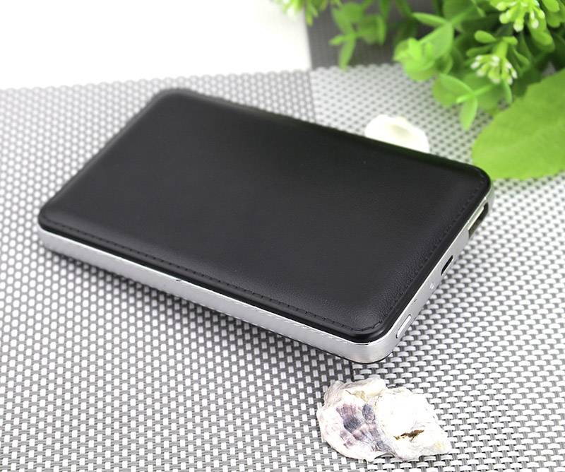 LogiLink Powerbank 8000 mAh, Lithium-Polymer, 1x USB, schwarz/silber