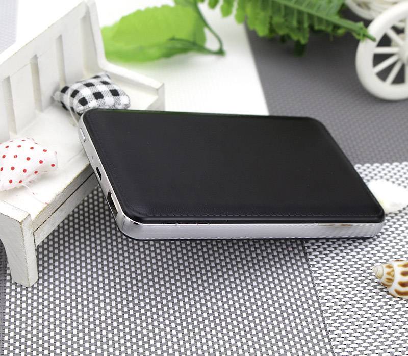 LogiLink Powerbank 8000 mAh, Lithium-Polymer, 1x USB, schwarz/silber