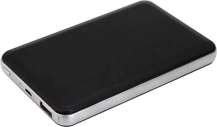 LogiLink Powerbank 8000 mAh, Lithium-Polymer, 1x USB, schwarz/silber