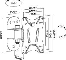 Technische Zeichnung eines mechanischen Bauteils mit Abmessungen in Millimetern: Breiten, Längen und Winkel sind angegeben.