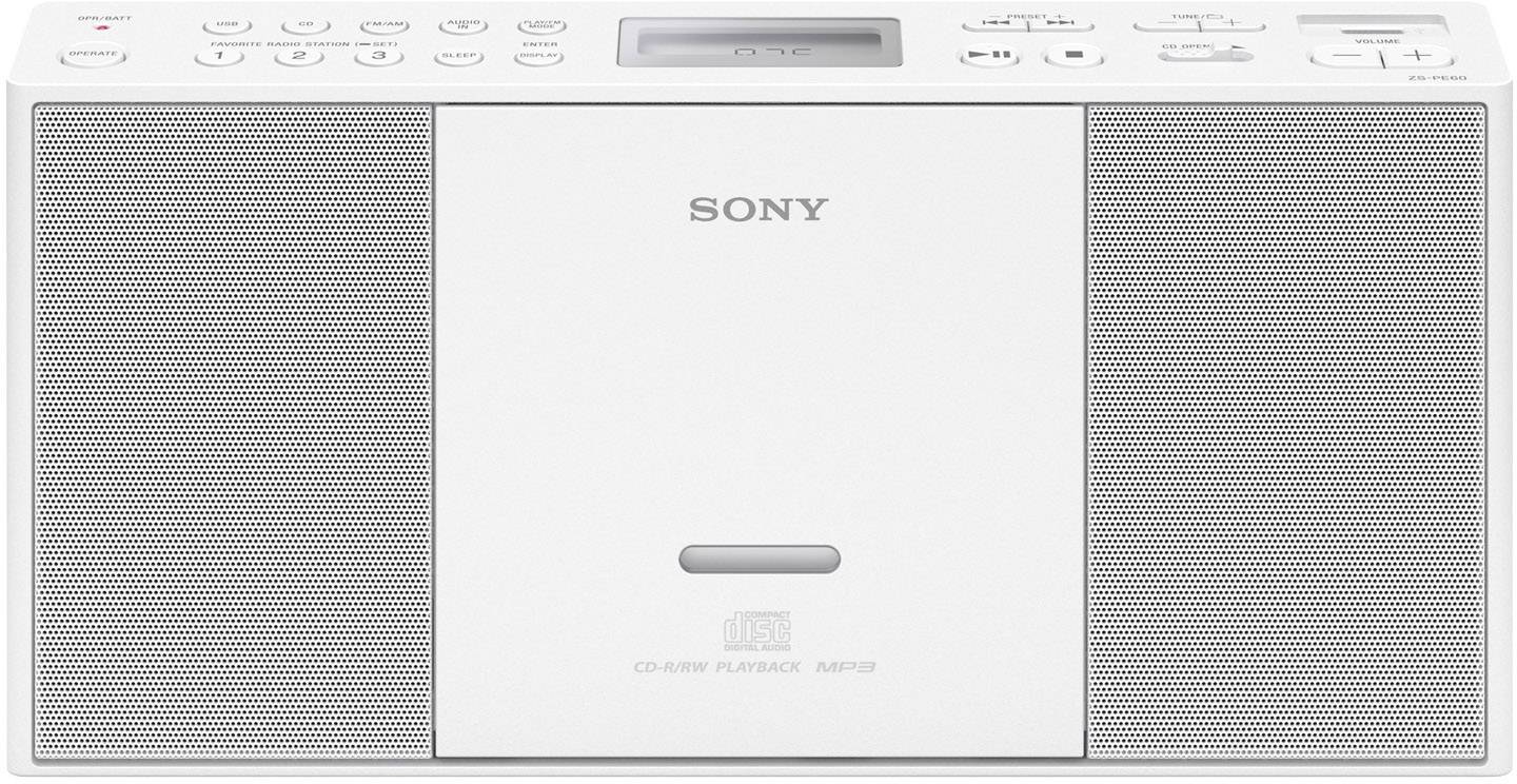 Sony ZS-PE60 CD-Radio UKW, MW AUX, CD, USB Weiß