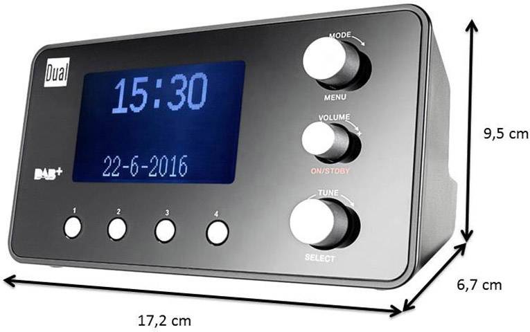 Dual CR 25.1 Radiowecker DAB+, UKW Schwarz