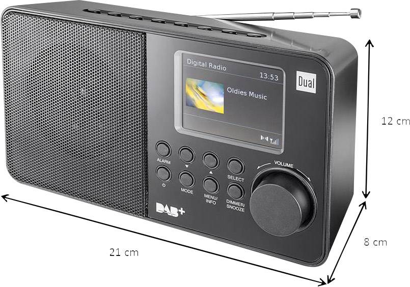 Dual DAB 18 C Kofferradio DAB+, UKW Schwarz