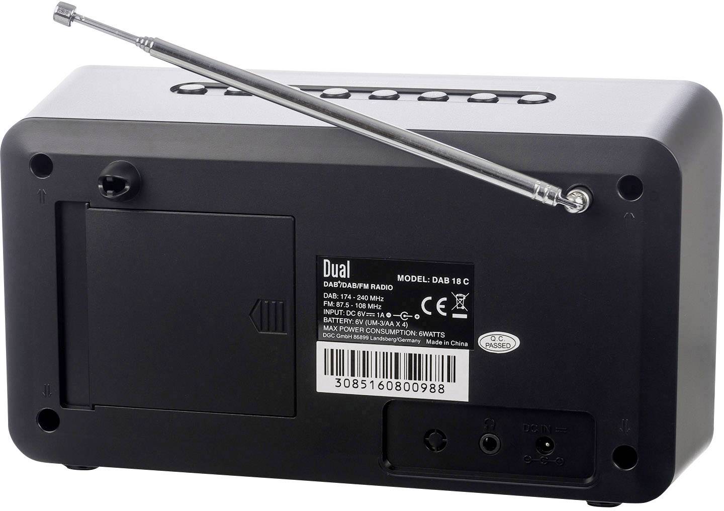 Dual DAB 18 C Kofferradio DAB+, UKW Schwarz