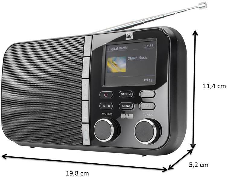 Dual DAB 4 C Kofferradio DAB+, UKW Schwarz