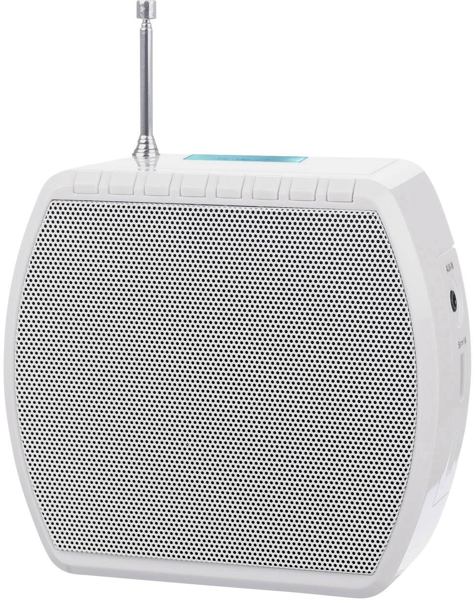 Dual STR 100 Steckdosenradio DAB+, UKW Bluetooth®, AUX Akku-Ladefunktion, wiederaufladbar Weiß