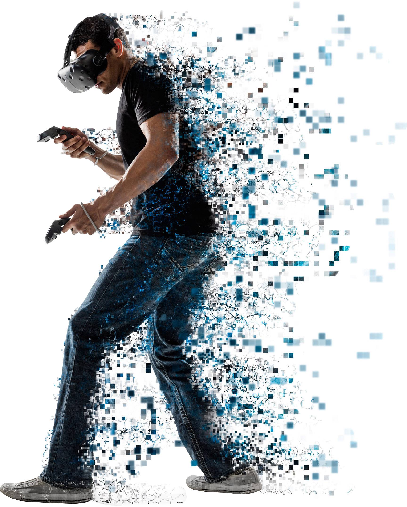 HTC Vive Virtual Reality Brille Schwarz inkl. Bewegungssensoren, inkl. Controller