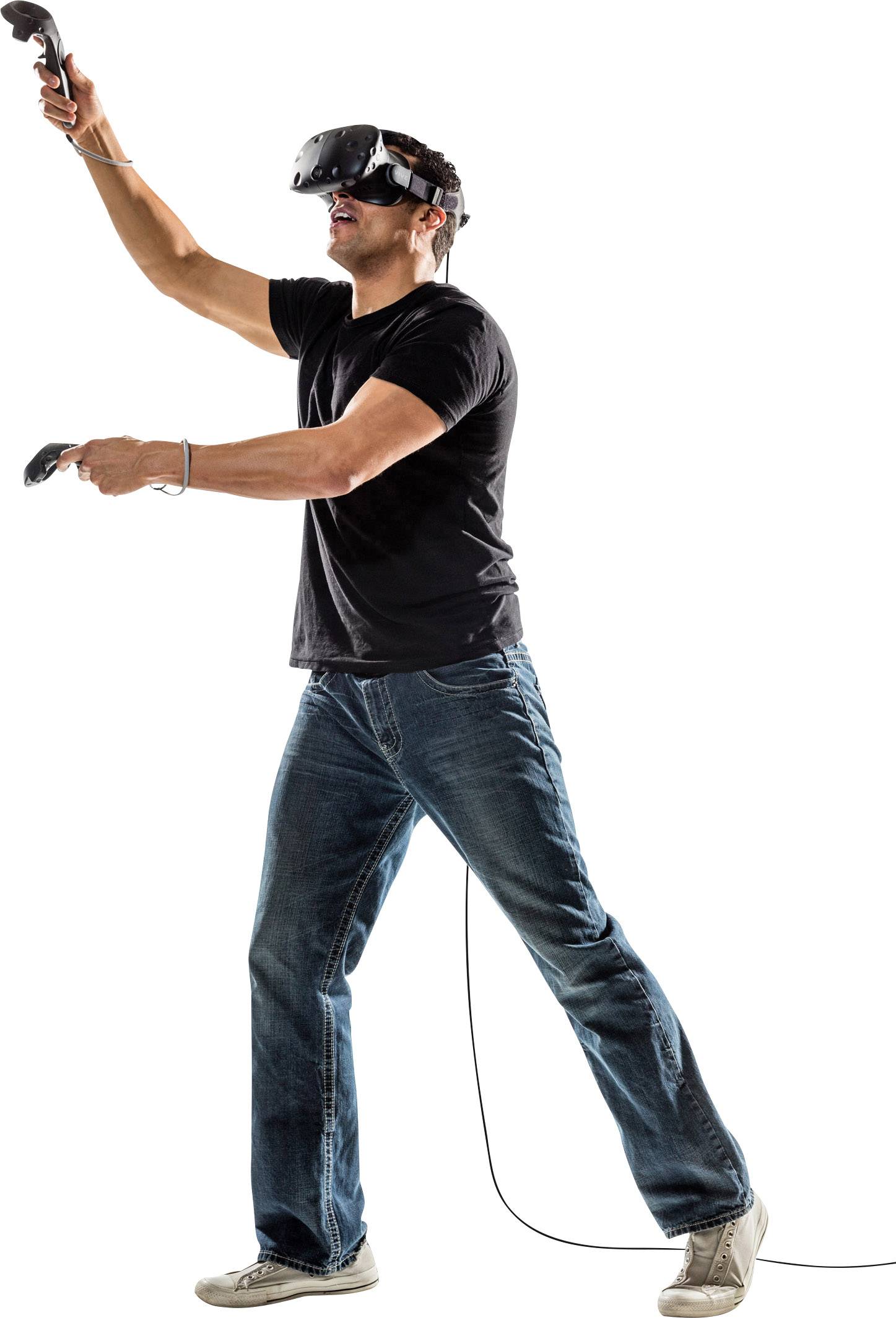 HTC Vive Virtual Reality Brille Schwarz inkl. Bewegungssensoren, inkl. Controller