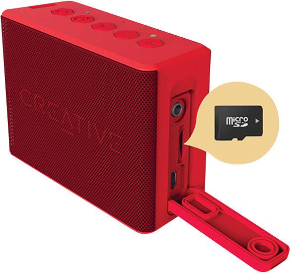 Creative Muvo 2c Bluetooth® Lautsprecher Freisprechfunktion, SD, spritzwassergeschützt Rot