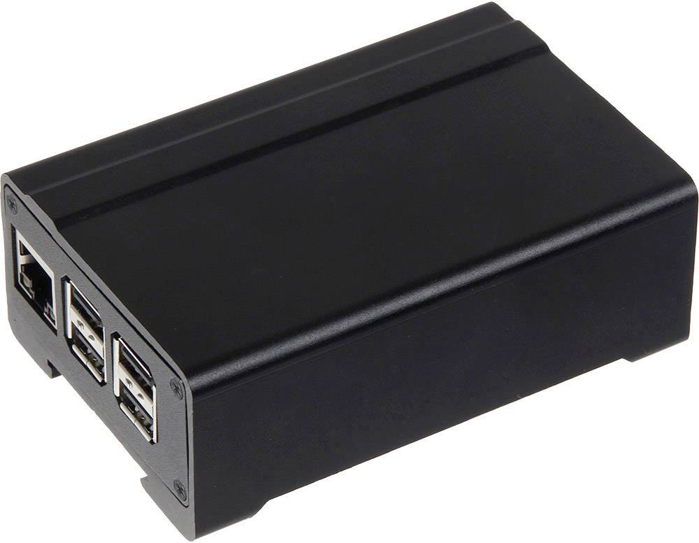 Joy-it rb-alucase+02b SBC-Gehäuse Passend für (Entwicklungskits): Raspberry Pi zur Hutschienenmontage Schwarz