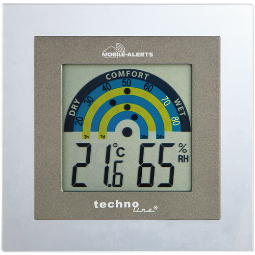 Techno Line MA10230 Mobile Alerts WLAN-Wetterstation Silber, Transparent, Weiß