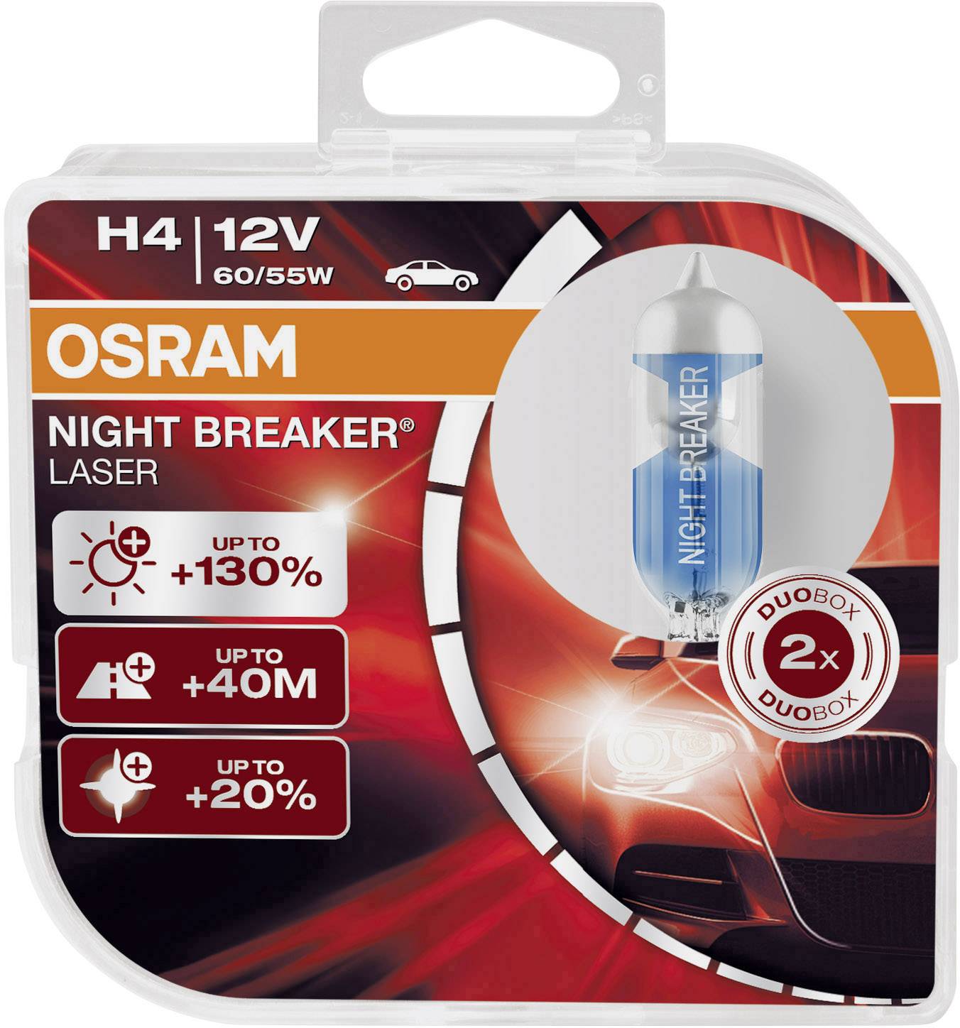 Osram Auto Halogen Leuchtmittel Night Breaker Laser H4 60/55W 12V