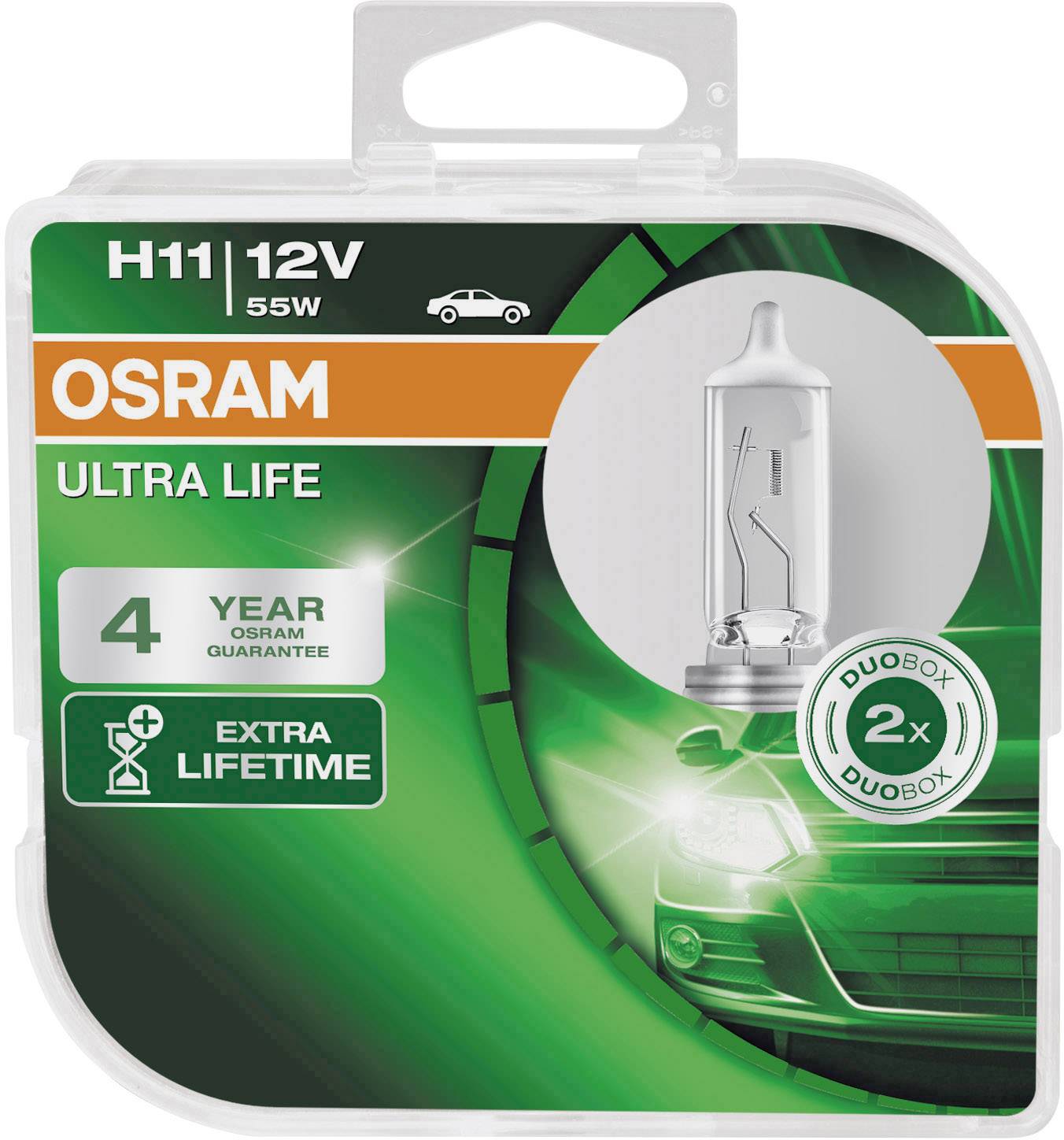 Osram Automotive 64211ULT-HCB Halogen Leuchtmittel Ultra Life H11 55W 12V