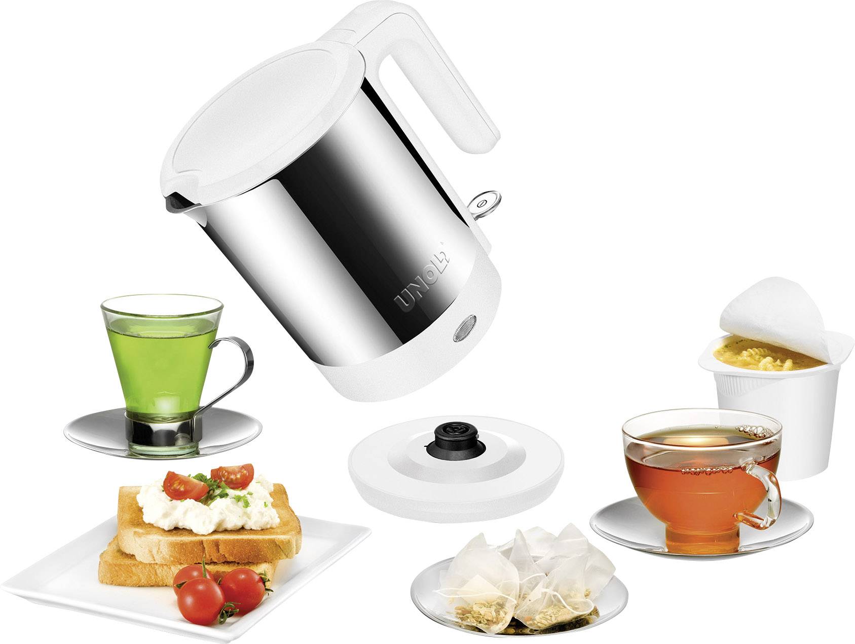 Unold Wasserkocher Edelstahl, Weiß Fassungsvermögen: 1.5 l