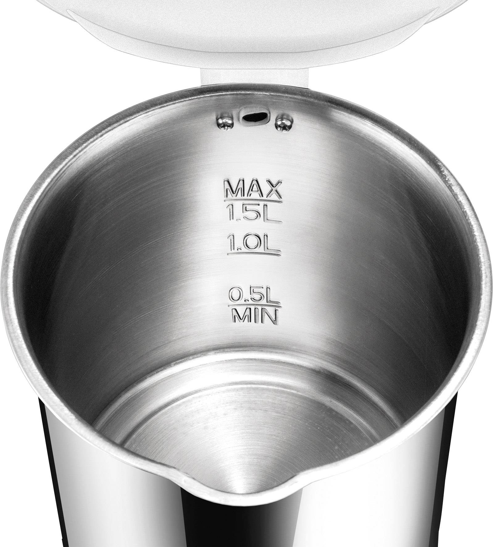 Unold Wasserkocher Edelstahl, Weiß Fassungsvermögen: 1.5 l