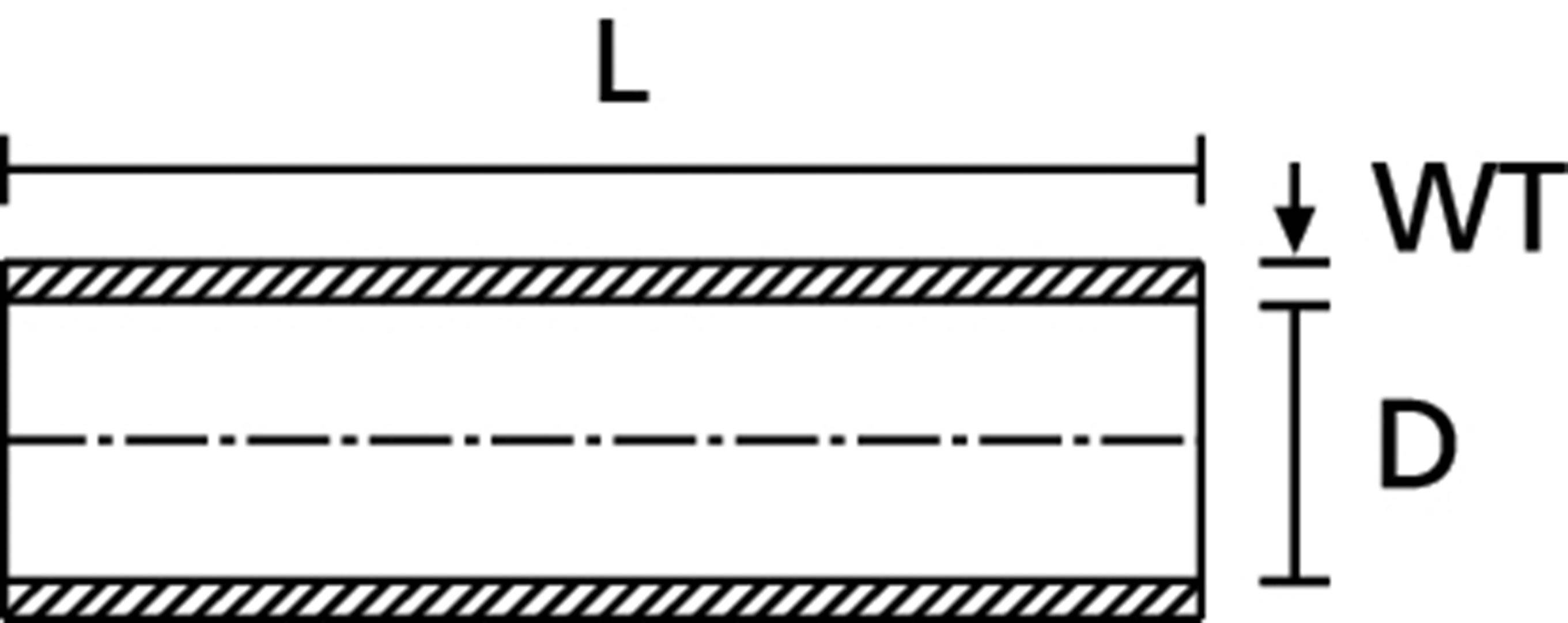 Schema einer Rohrdarstellung mit den Markierungen 'L' für Länge, 'D' für Durchmesser und 'WT' für Wandstärke.