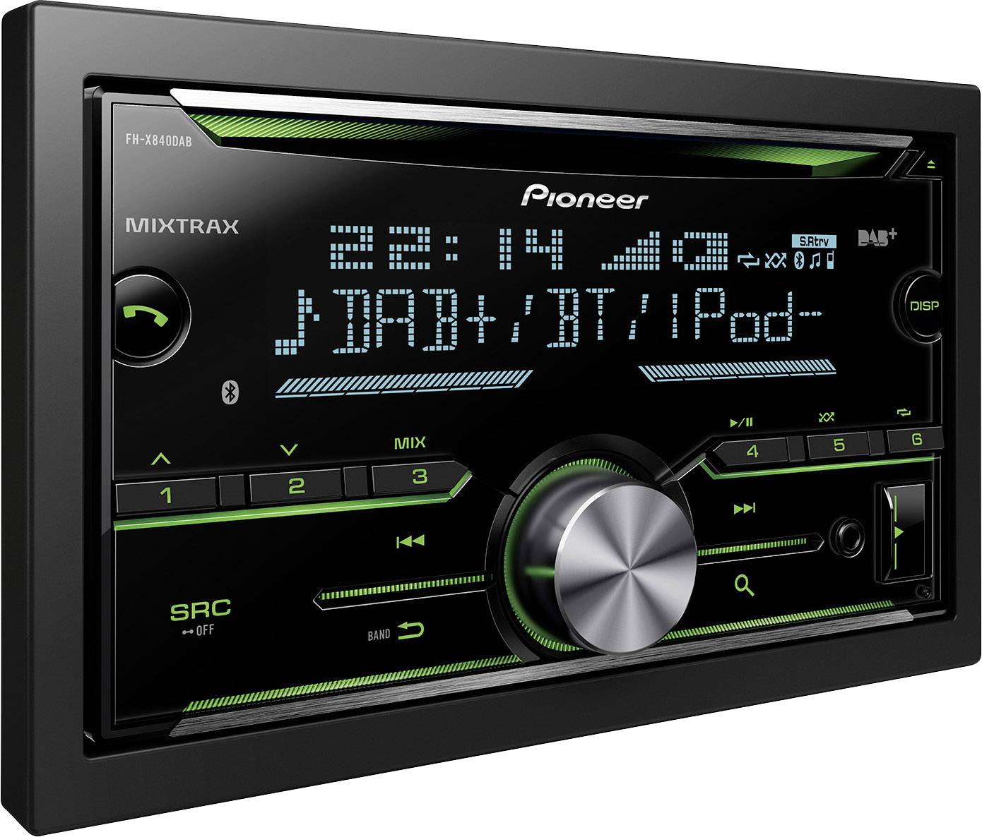 Pioneer FH-X840DAB Doppel-DIN Autoradio Bluetooth®-Freisprecheinrichtung, DAB+ Tuner