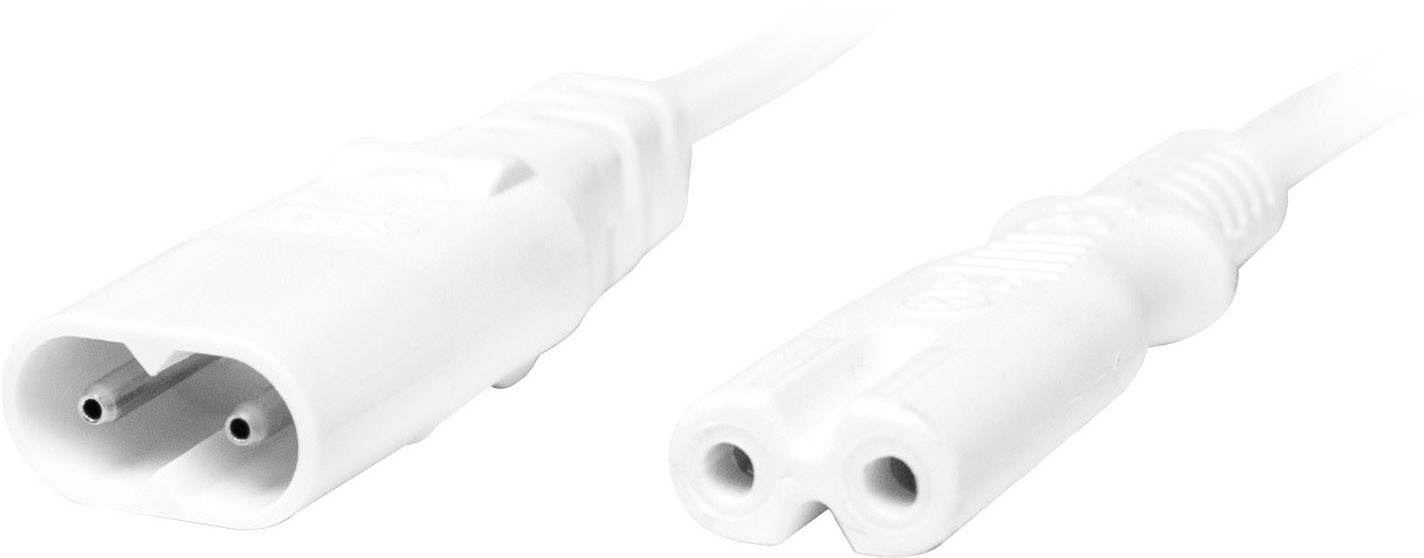 LogiLink Strom Verlängerungskabel [1x Kleingeräte-Stecker C8 - 1x Kleingeräte-Buchse C7]