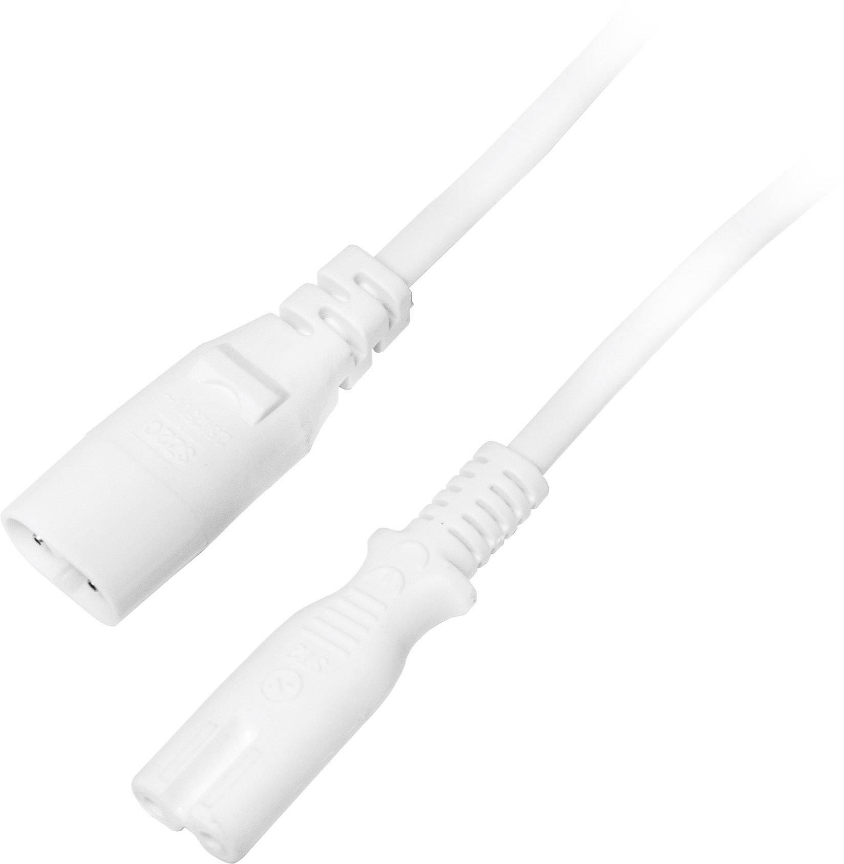 LogiLink Strom Verlängerungskabel [1x Kleingeräte-Stecker C8 - 1x Kleingeräte-Buchse C7]