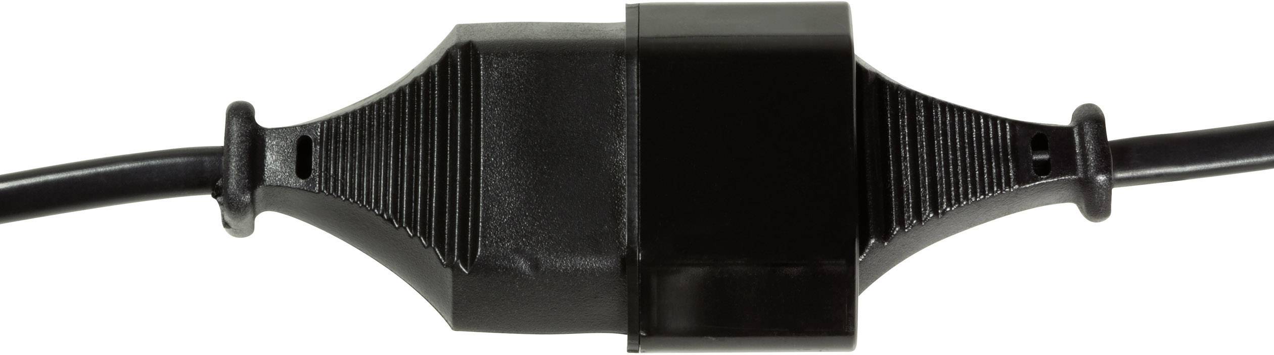 LogiLink Strom Verlängerungskabel [1x Euro-Stecker - 1x Euro-Kupplung] 2.00 m Schwarz