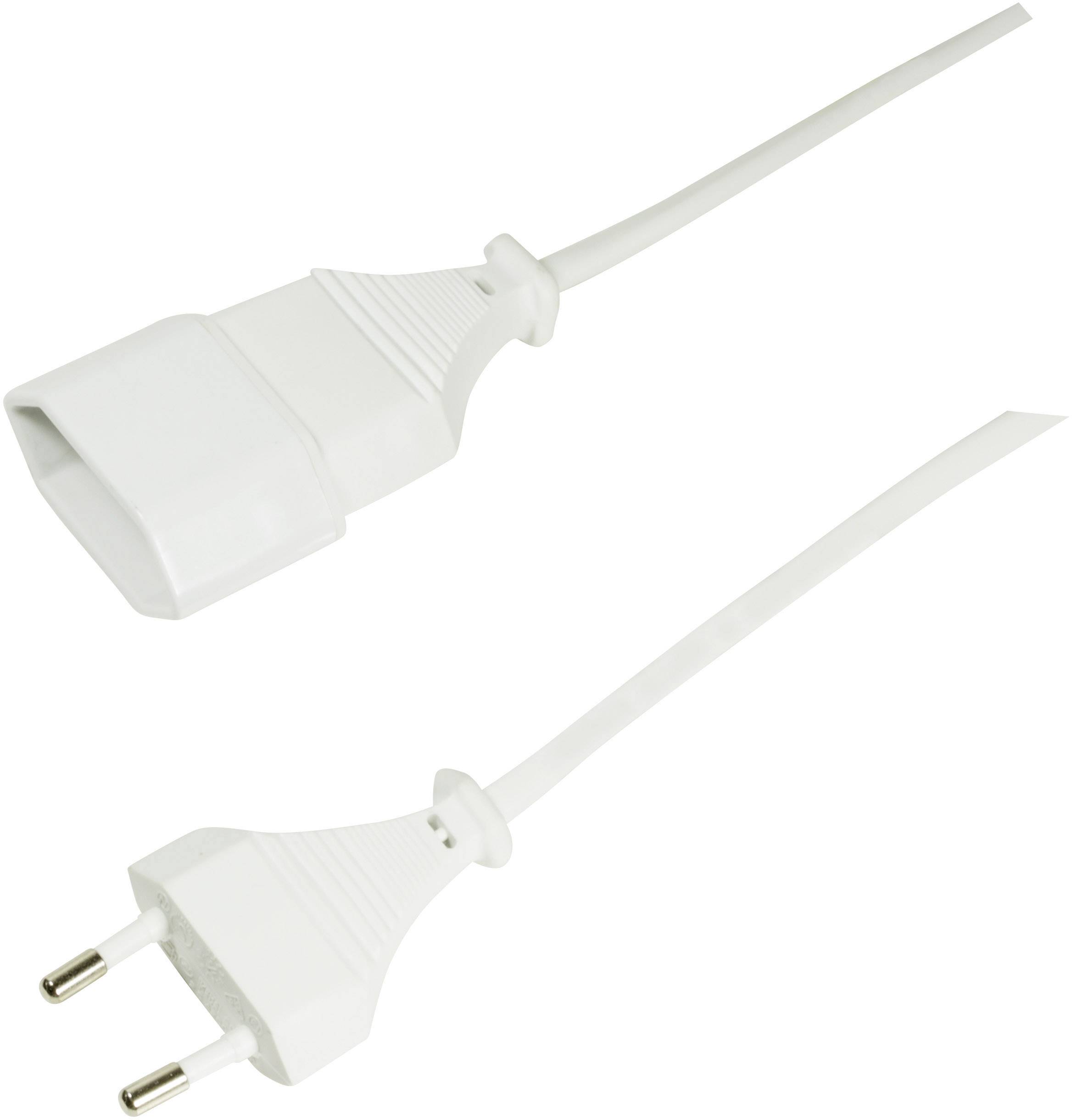 LogiLink Strom Verlängerungskabel [1x Euro-Stecker - 1x Euro-Kupplung] 1.00 m Weiß