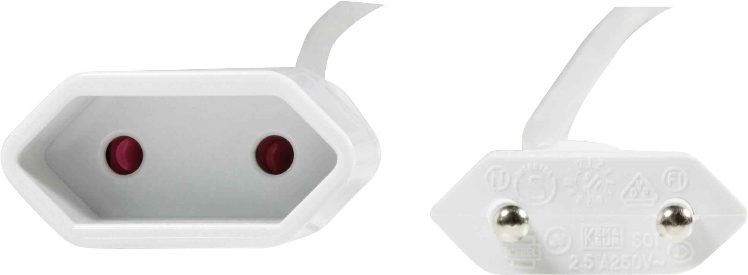 LogiLink Strom Verlängerungskabel [1x Euro-Stecker - 1x Euro-Kupplung] 1.00 m Weiß