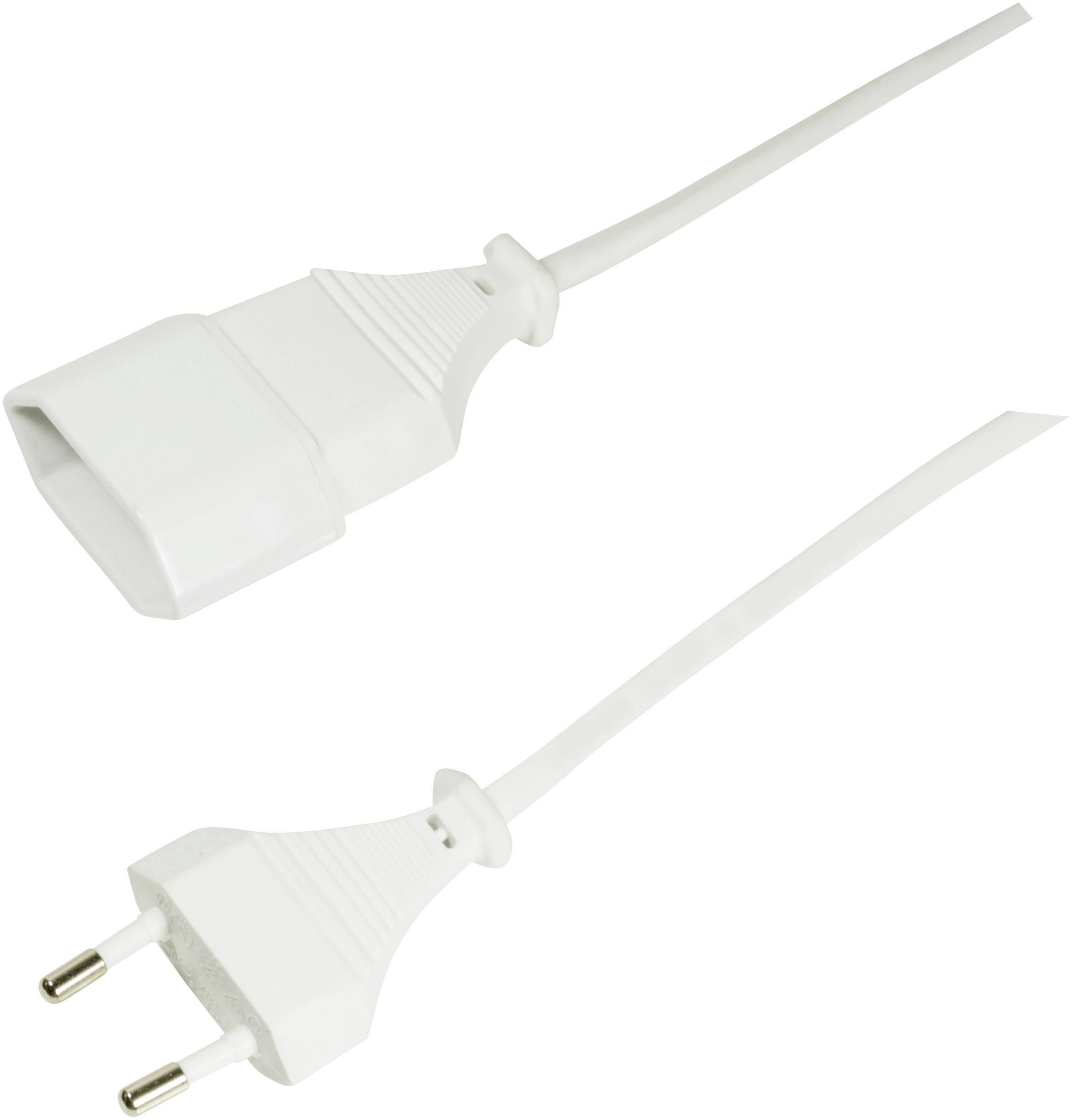 LogiLink Strom Verlängerungskabel [1x Euro-Stecker - 1x Euro-Kupplung] 2.00 m Weiß