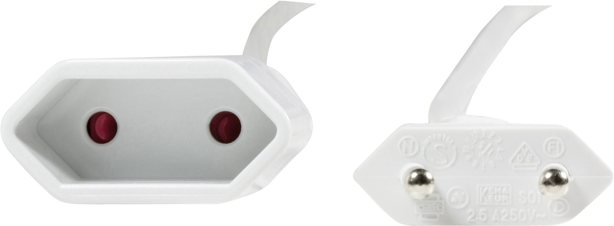 LogiLink Strom Verlängerungskabel [1x Euro-Stecker - 1x Euro-Kupplung] 2.00 m Weiß