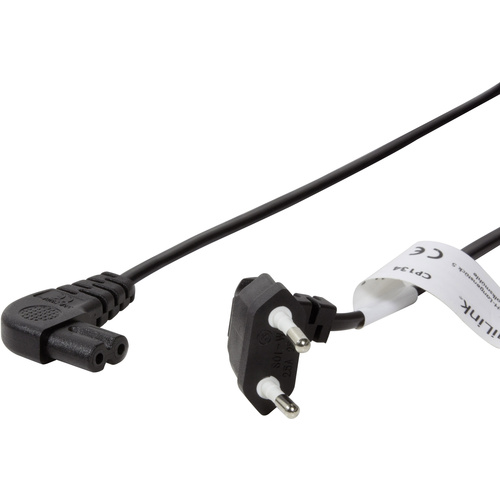 Câble de raccordement LogiLink alimentation [1x fiche Euro mâle - 1x prise mâle C8] 0.75 m noir