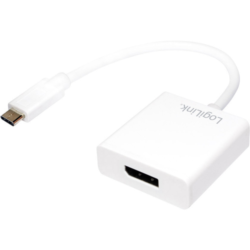 LogiLink UA0246 USB / DisplayPort Adapter [1x USB-C® Stecker - 1x DisplayPort Buchse] Weiß 0.10 m