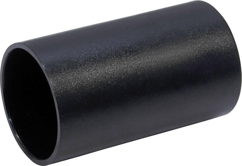 Ein schwarzes, zylindrisches Rohrstück aus Kunstmaterial, das diagonal von links unten nach rechts oben dargestellt ist.