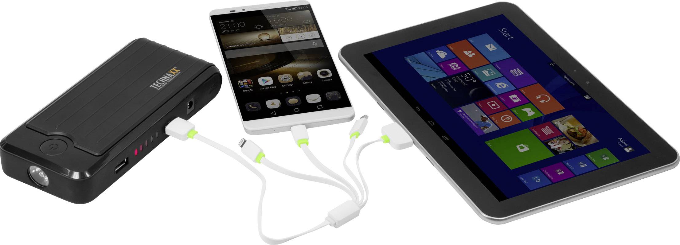 Technaxx Schnellstartsystem Jump Starter 10000mAh TX-78 4640 Starthilfestrom (12 V)=300A