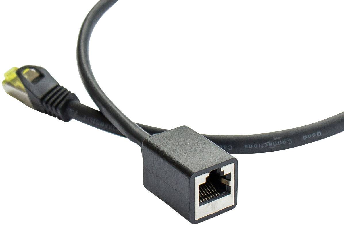 Good Connections® RNS® Patchkabelverlängerung mit Rastnasenschutz, Cat. 6, S/FTP, PVC, 250MHz, CU, schwarz, 5m