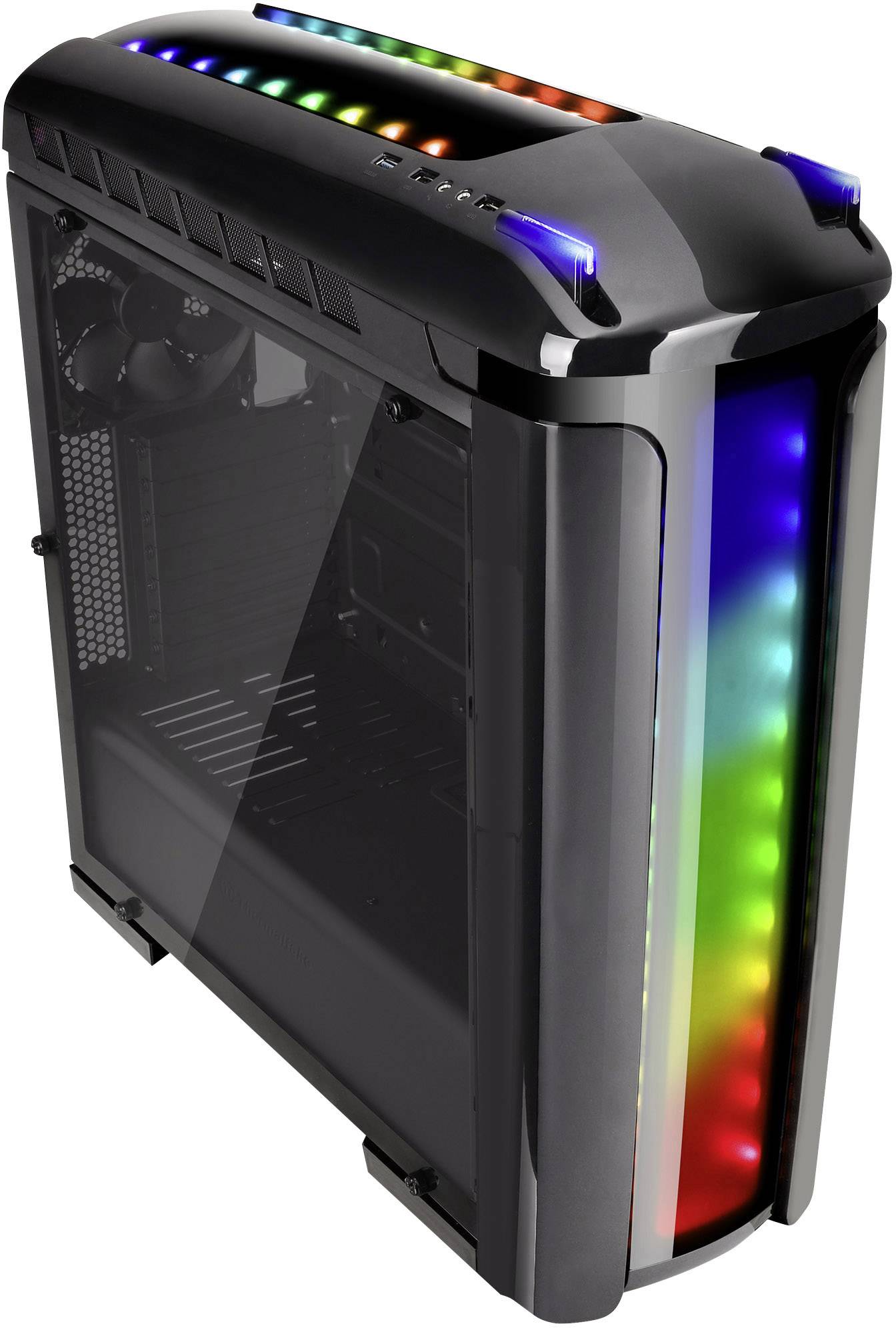 Thermaltake Versa C22 RGB Midi-Tower PC-Gehäuse Schwarz 1 vorinstallierter Lüfter, Integrierte Beleuchtung, Seitenfenster