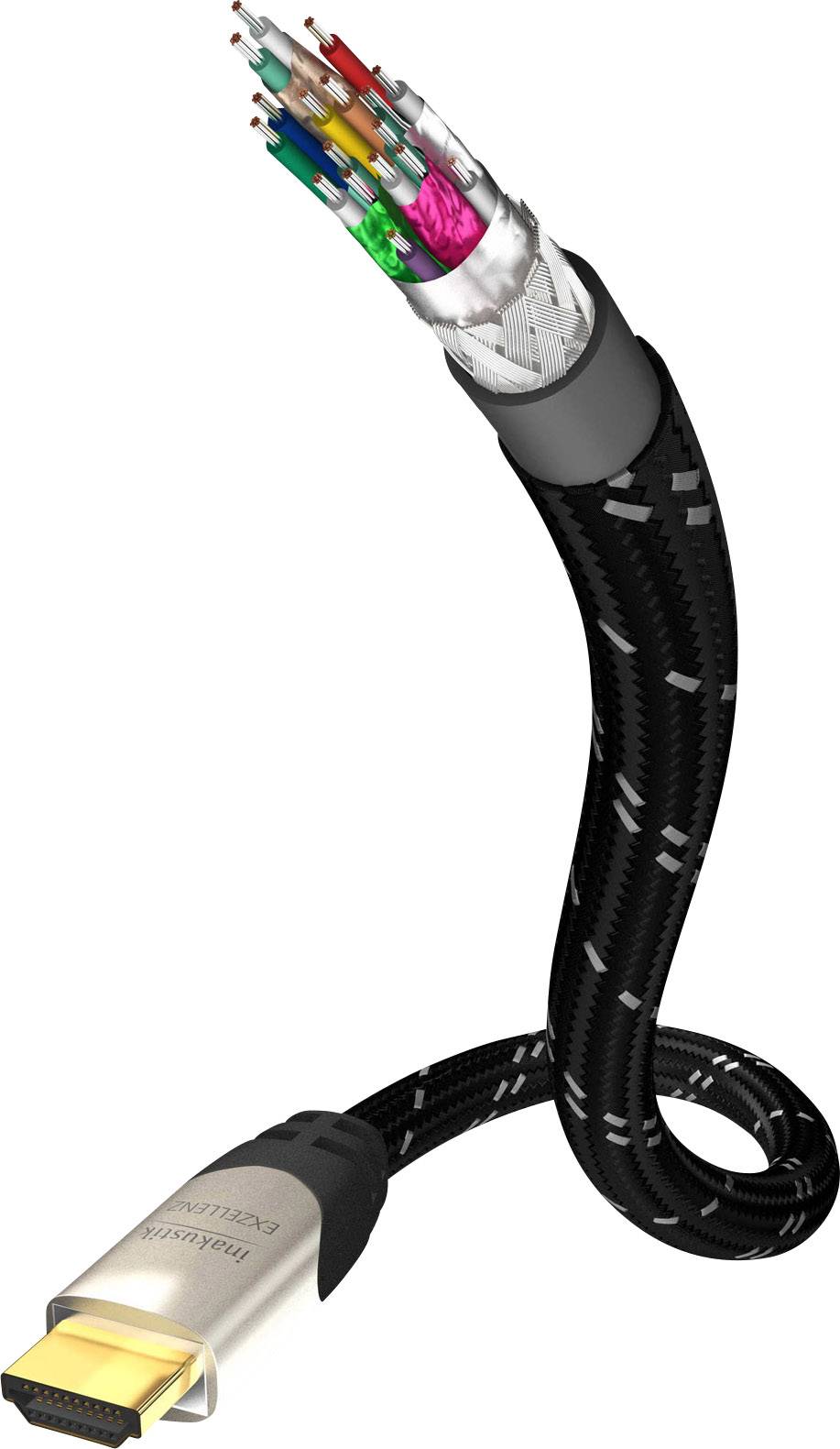Inakustik HDMI Anschlusskabel HDMI-A Stecker, HDMI-A Stecker 1.50 m Schwarz, Silber 0062443015 vergoldete Steckkontakte, 4K UHD, Audio Return